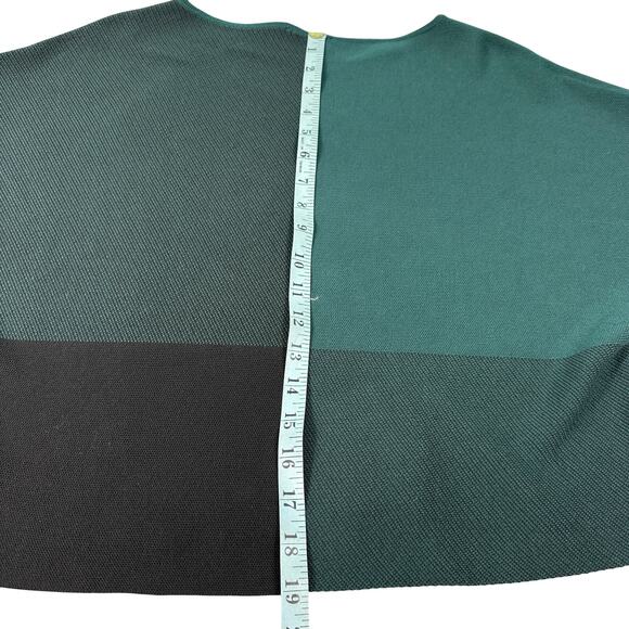 Eileen Fisher Cropped Green Colorblock Pullover Sweater Batwing Sleeve Sz PP - Picture 7 of 16